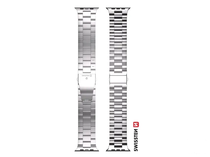 Swissten Metal band for Apple watch, silver (42, 44, 45, 49) mm