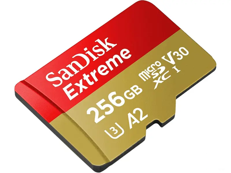 SanDisk Extreme microSDXC 256GB + SD adapter, up to Read/Write(MB/s): 190/130, A2, C10, V30,UHS-I,U3