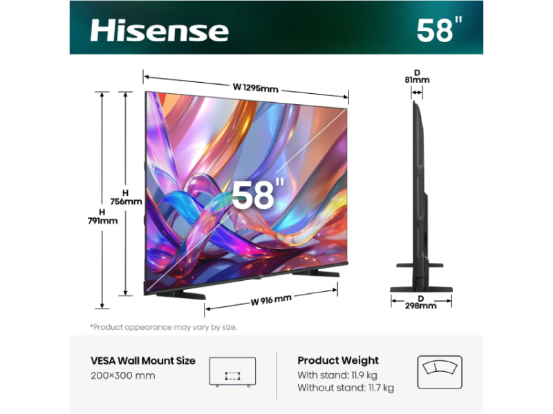 HISENSE 58 inča 58E7S QLED 4K UHD Smart TV