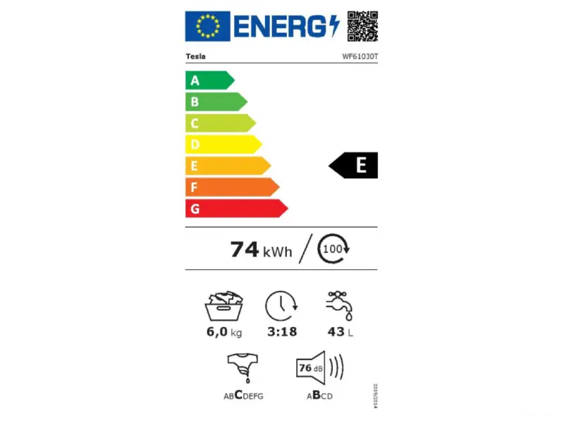 Tesla WF61030T veš mašina, kapacitet: 6kg, 1000 ob/min, LED displej, 8 programa,