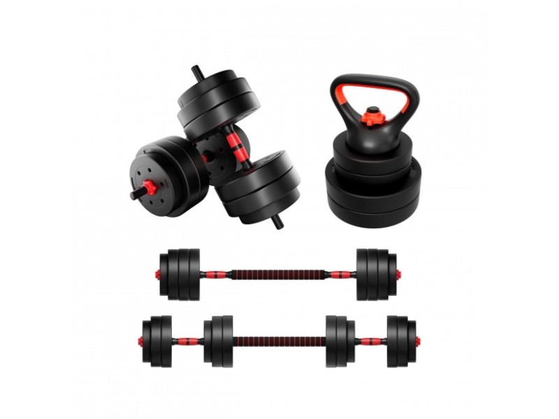 Athler AT-LION 25 Set tegova 20kg, 4-in-1 funkcija: bučica, šipka, zvono, pokretna šipka, materijal: pjena.