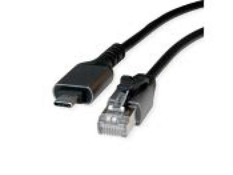 Rotronic 12.99.1165 VALUE USB Type C to Gigabit Ethernet Cable konverter, crni, 1 m
