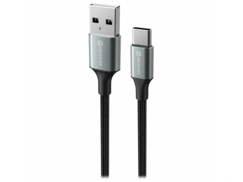 Swissten Data cable textile II USB / USB-C 1.5m Black