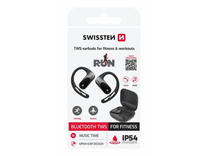 Swissten Slušalice Bluethooth TWS Running Open Ear - Black