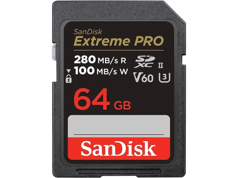 SanDisk Extreme PRO SDXC UHS-II Card - 64GB Up to read/write 280/100 MB/s