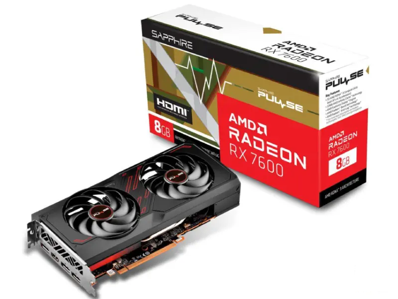 SAPPHIRE AMD Radeon RX 7600 8GB 128bit PULSE RX 7600 GAMING OC 8GB (11324-01-20G) 