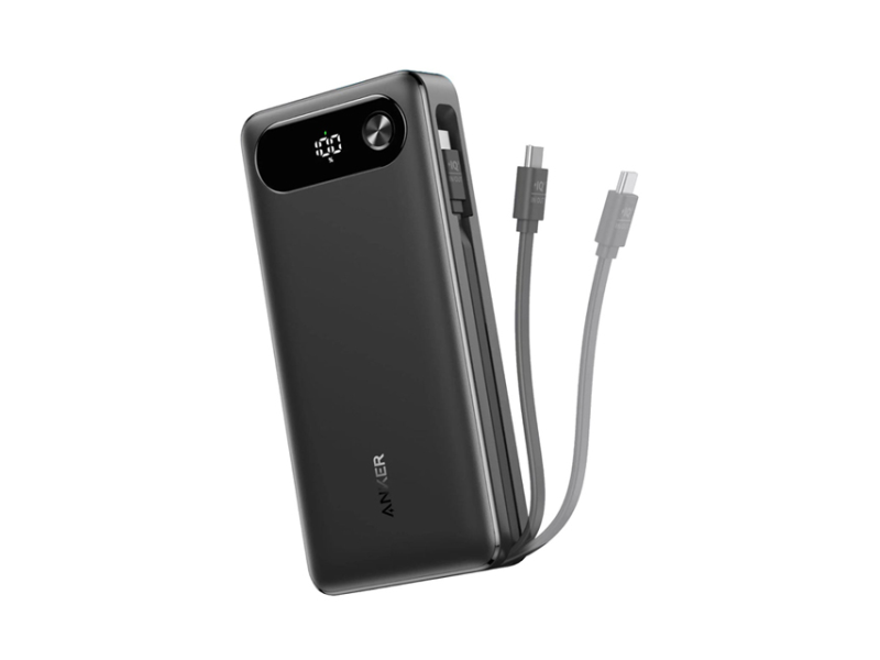 ANKER 20000mAh 87W sa ugrađenim USB-C kablom na izvlačenje crni