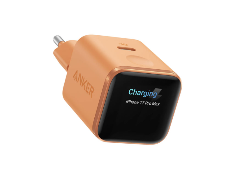 ANKER Nano 45W putni zidni punjač sa ekranom, USB-C port, narandžasti