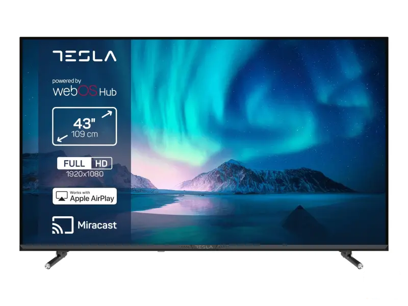 Tesla 43E645BFW LED TV 43" full HD, WebOS smart, ThinQ AI, AirPlay, Miracast, DVB-T2/C/S2