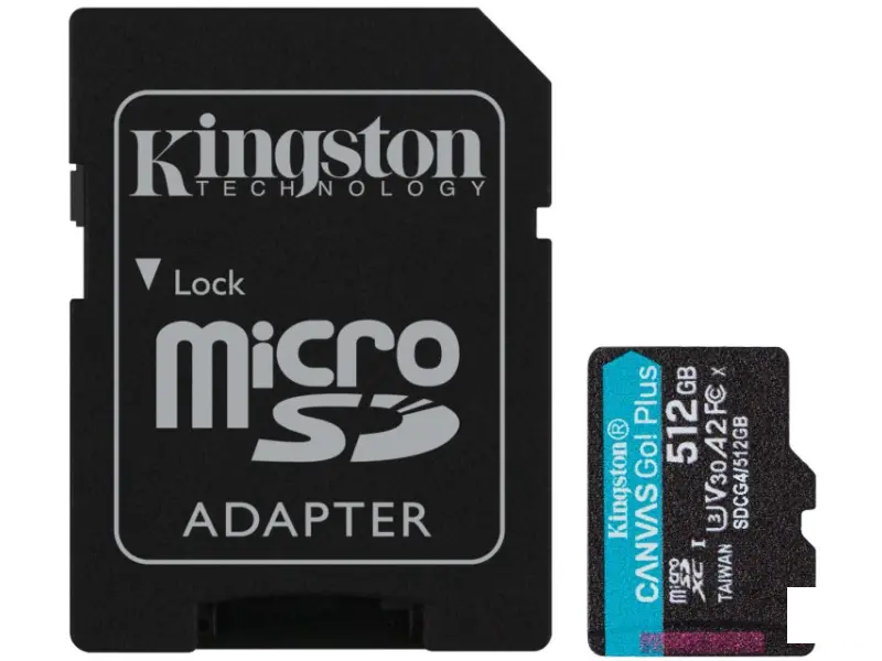 KINGSTON Memorijska kartica U3 V30 microSDXC 512GB Canvas Go Plus 200MB/s A2 + adapter SDCG4/512GB 