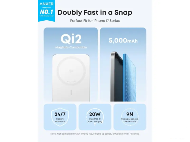 ANKER Nano 5000mAh, 20W, MagSafe Power Bank beli 