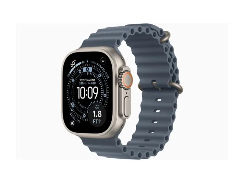 APPLE Watch Ultra 3 Cellular 49mm Natural Titanium Case with Anchor Blue Ocean Band 