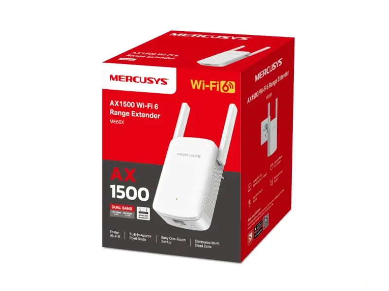 Mercusys ME60X ME60X AX1500 WiFi 6 Range Extender 1800Mb/s WiFi range extender
