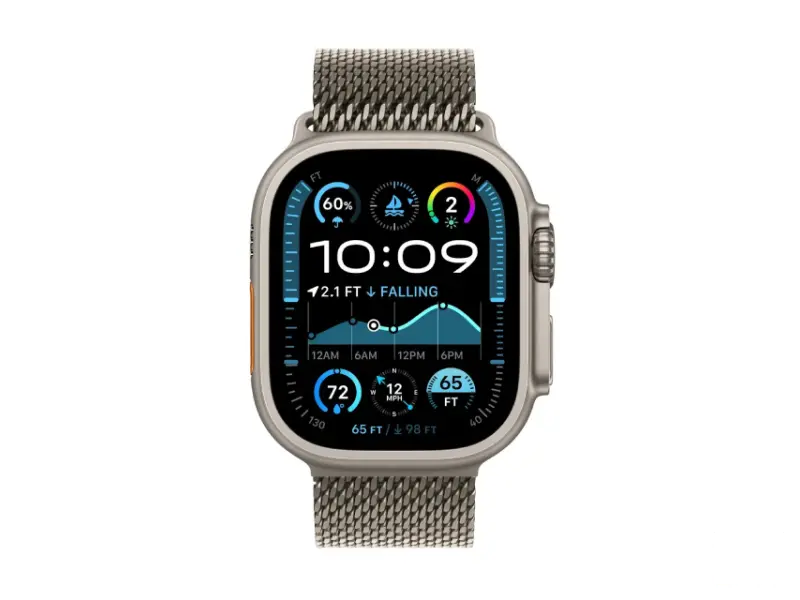 APPLE Watch Ultra2 v2 Cellular 49mm Natural Titanium Case with Natural Titanium Milanese Loop - M (mx5r3se/a) 