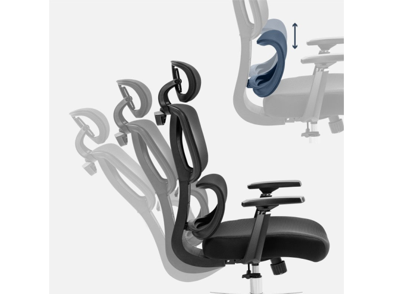 Mark Adler Ergonomska stolica Expert 4.6 Black, Materijal:Mesh, podesiva visina/ruke/podloga za noge, ergonomski dizajn.