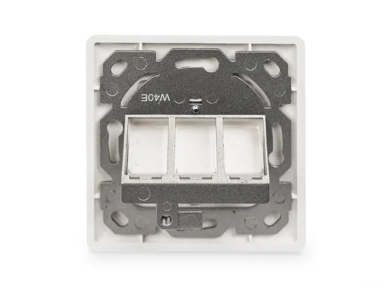 Digitus Wallplate for Keystone Modules, 3x RJ45 dust cover, 80/80 + central plate