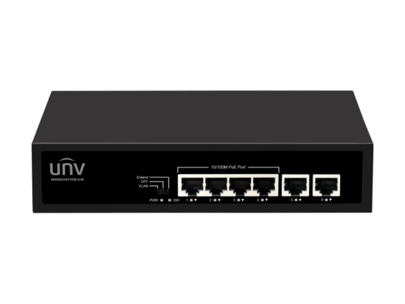 Uniview PoE switch NSW2010-6T-POE-S-IN, 6 portova, PoE, unmanaged, desktop