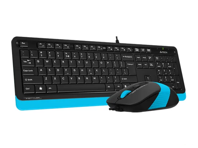 A4 TECH F1010 FSTYLER USB US plava tastatura + USB plavi miš 