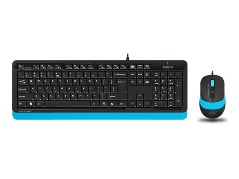 A4 TECH F1010 FSTYLER USB US plava tastatura + USB plavi miš 