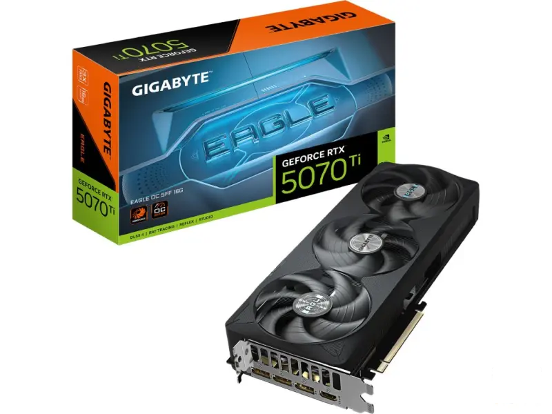 GIGABYTE VGA GeForce RTX 5070 Ti EAGLE OC SFF 16GB GDDR7, 256-bit, DP*3(2.1b)/HDMI*1(2.1b)