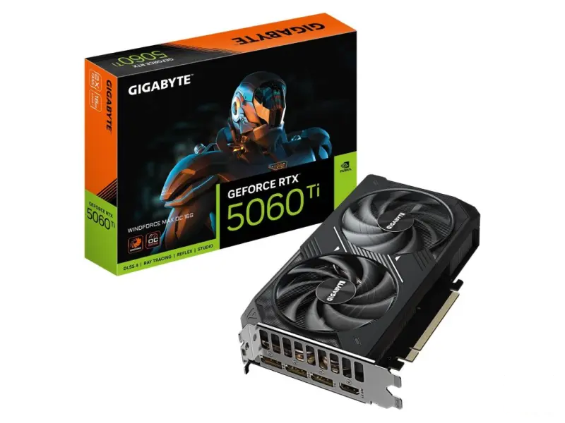 GIGABYTE VGA NVIDIA GeForce RTX 5060 Ti WINDFORCE MAX OC OC 16GB GDDR7, DP*3(2.1b)/HDMI*1(2.1b)