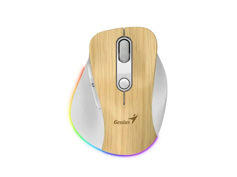 GENIUS Ergo 9000S Pro Pearl White USB Bežični Pine Wood miš 