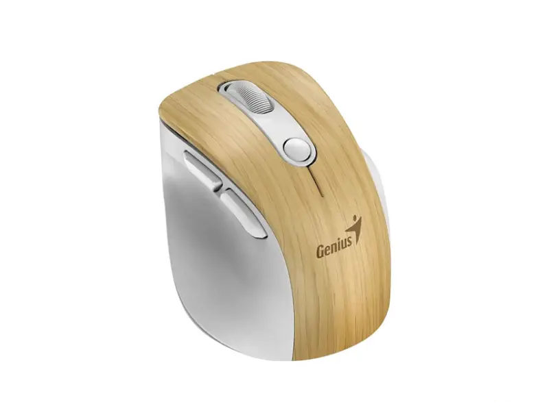 GENIUS Ergo 9000S Pro Pearl White USB Bežični Pine Wood miš 