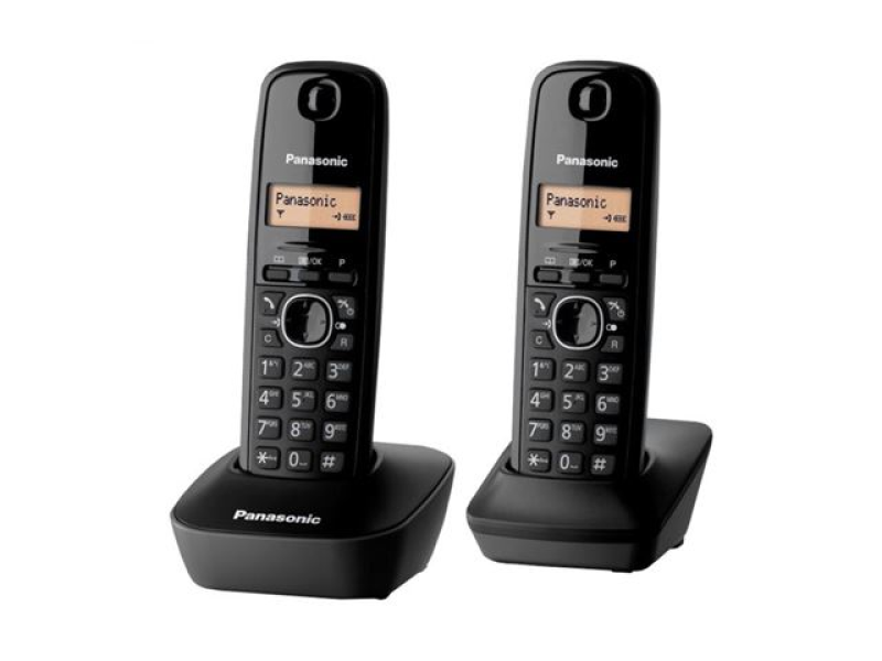 PANASONIC telefon KX-TG1612FXH DUO crni
