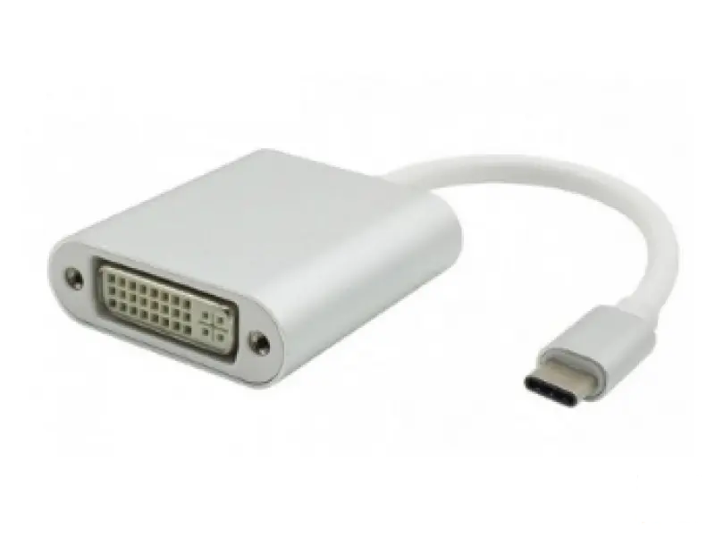 FAST ASIA Adapter - konvertor USB 3.1 tip C (M) - DVI (F) srebrni 
