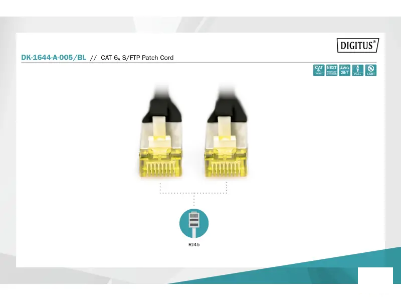 Digitus Kabl S-FTP patch CAT6A 0.5m crni