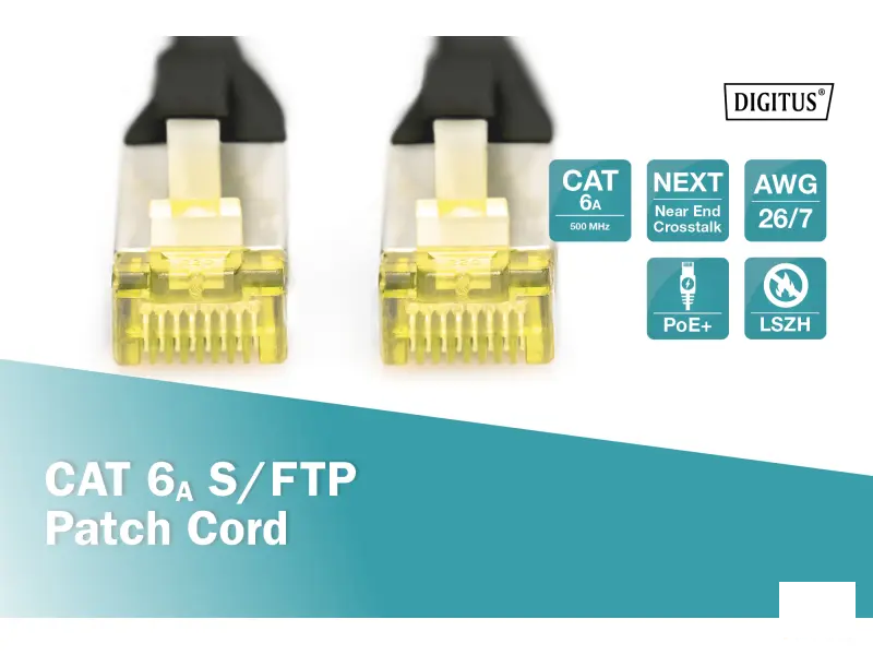 Digitus Kabl S-FTP patch CAT6A 0.5m crni