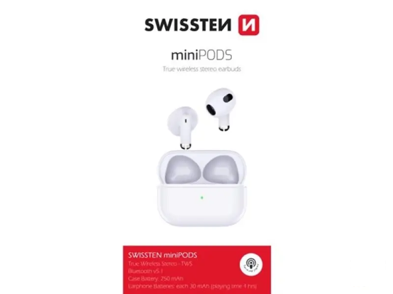Swissten Slušalice Bluetooth TWS Minipods Bijele