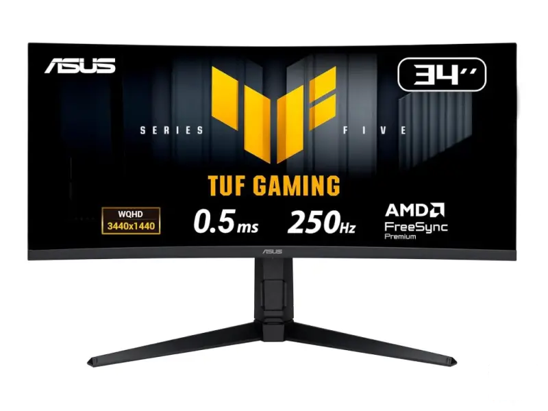 ASUS TUF Gaming Curved Monitor VG34WQML5A, 34" WQHD 3440x1440, 250Hz,0.5ms,DP*2/HDMI*2,USB Hub, HAS