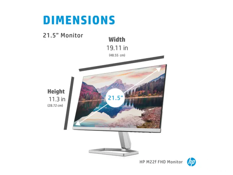 HP M22f 22" 75Hz FHD/HDMI/IPS/VGA/Tilt/Silver