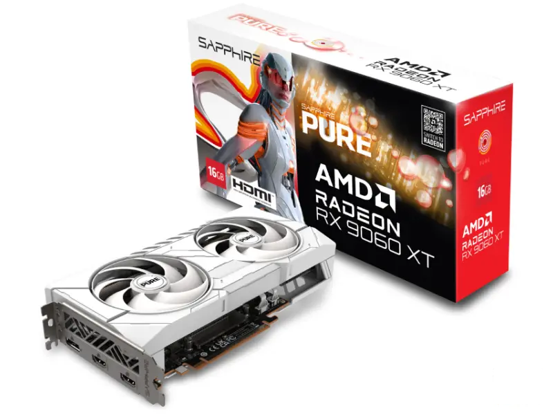 SAPPHIRE AMD Radeon RX 9060 XT 16GB 128bit PURE RX 9060 XT GAMING OC 16GB (11350-02-20G) 