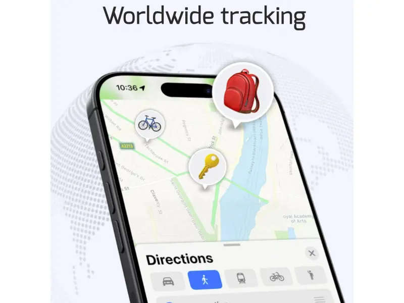 Swissten Find Tag Smart Locator With Apple Find My Function - Black