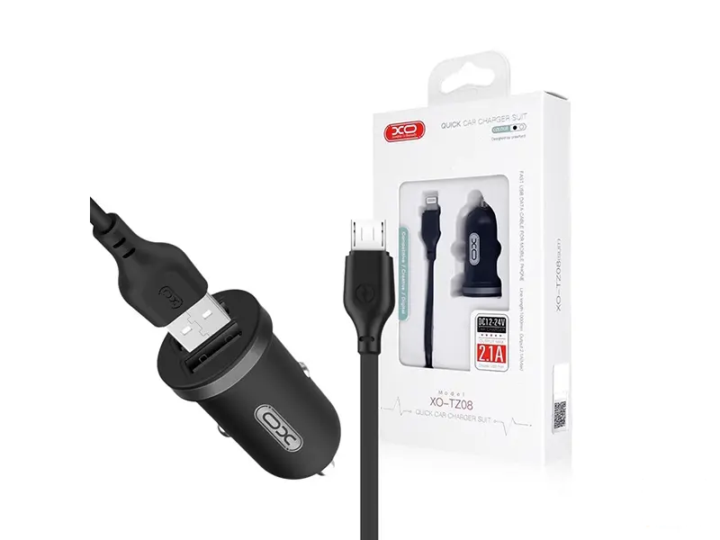 XO TZ08 Car charger + Micro USB Cable 1m