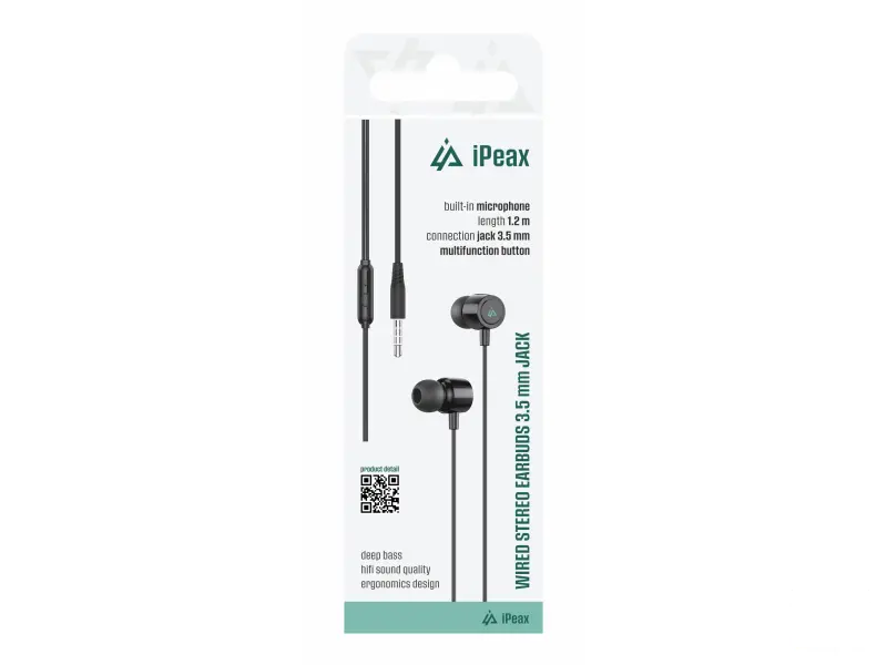 iPEAX Slušalice Wired 3.5mm Jack Black