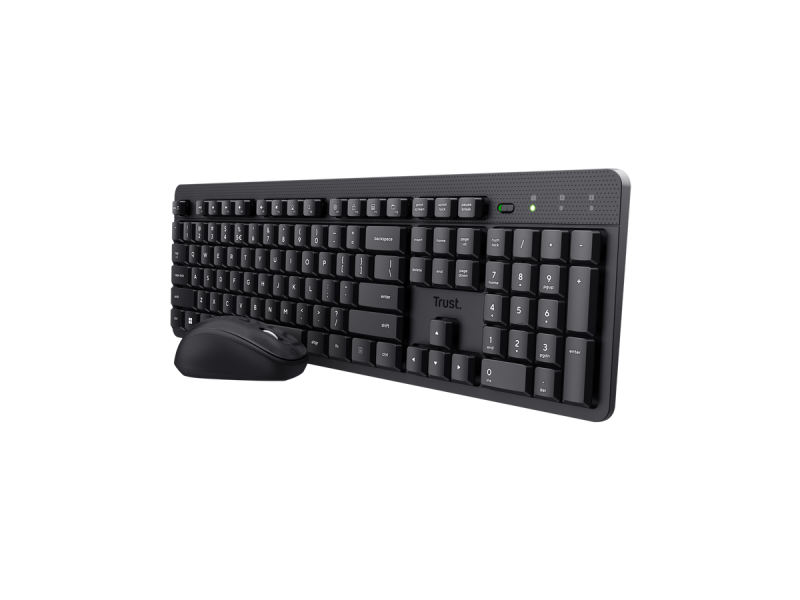 TRUST Ody II Silent Wireless Keyboard & Mouse set,YU,Crna