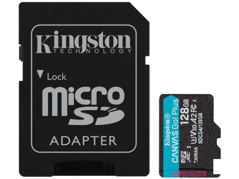 KINGSTON Memorijska kartica U3 V30 microSDXC 128GB Canvas Go Plus 200MB/s A2 + adapter SDCG4/128GB 