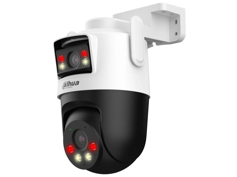 Dahua Kamera 3+3MP DH-P3D-3F-PV-4G-EAU-0400B 4G Dual-Lens PT, Smart Dual Light, objektiv 4 mm + 4 mm, IR/LED domet do 30 m, ugrađen mikrofon i zvučnik, dvosmjerna audio veza, DWDR, AI detekcija ljudi/vozila, Auto Tracking, MicroSD do 256GB, 4G LTE, napajanje 12VDC, IP66
