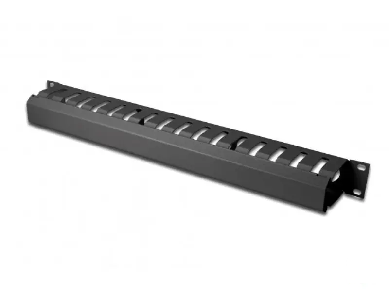 Digitus 1U cable management cage detachable rear plate, 44x483x68 mm, black