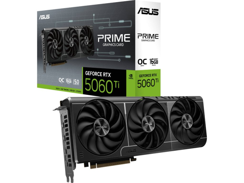 ASUS PRIME GeForce RTX 5060 Ti 16GB GDDR7 OC Edition , HDMI 2.1b*1/DP 2.1b*3, 128-bit