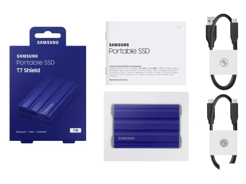 SAMSUNG Portable T7 Shield 1TB plavi eksterni SSD MU-PE1T0R 