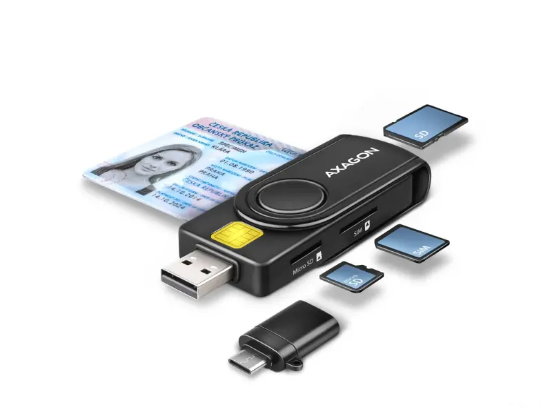 Čitač pametnih kartica AXAGON CRE-SMP2A USB 2.0 Pocket Reader