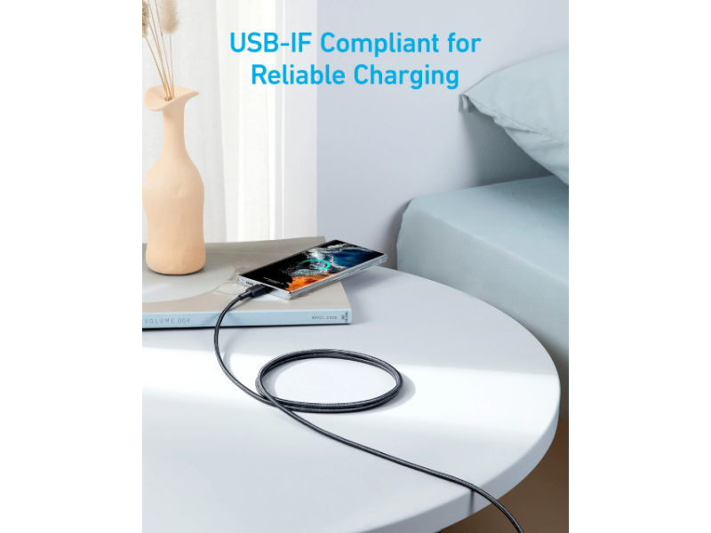 ANKER 322 USB tip-C na USB tip-C kabl M/M 1.8m, 60W, pleteni, crni