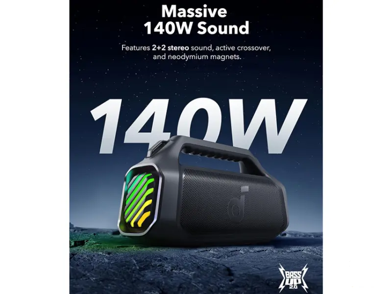 ANKER Soundcore Boom 2 Plus 140W 2.2 prenosivi bluetooth IPX7 zvučnik crni 