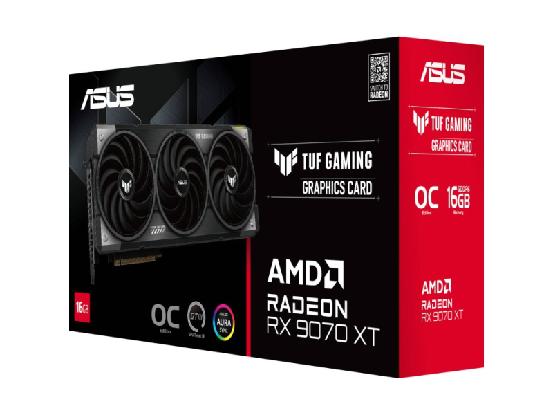 ASUS TUF Gaming Radeon RX 9070 XT 16GB GDDR6 OC Edition, 256 bit, DP*3(2.1a)/HDMI*1(2.1b)