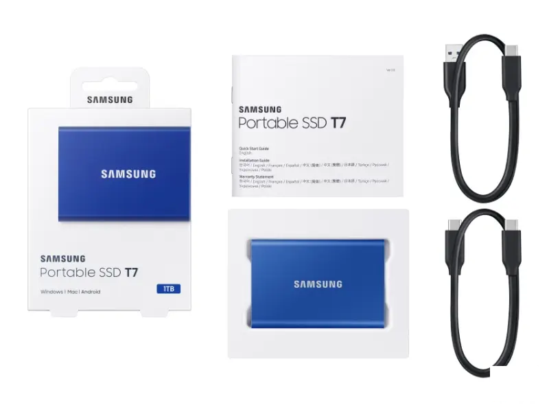 SAMSUNG Portable T7 1TB plavi eksterni SSD MU-PC1T0H 