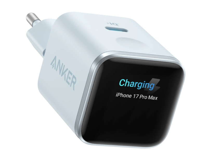 ANKER Nano 45W putni zidni punjač sa ekranom, USB-C port, plavi
